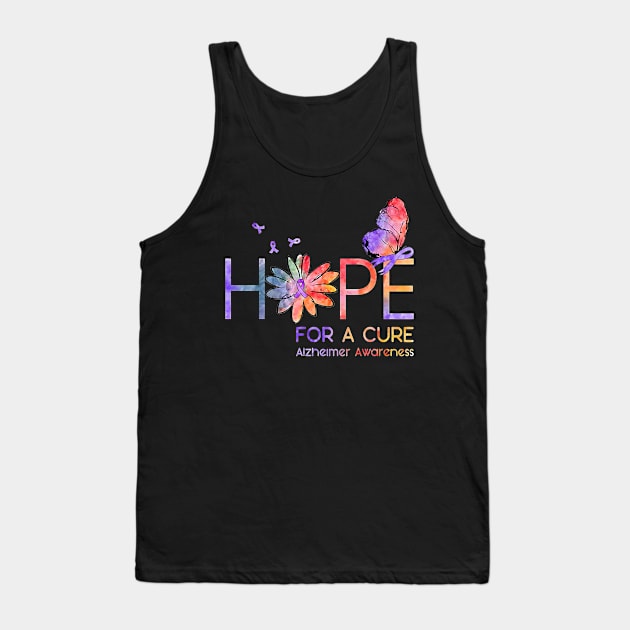 Hope For A Cure Alzheimer Awareness Flower Gift Tank Top by thuylinh8